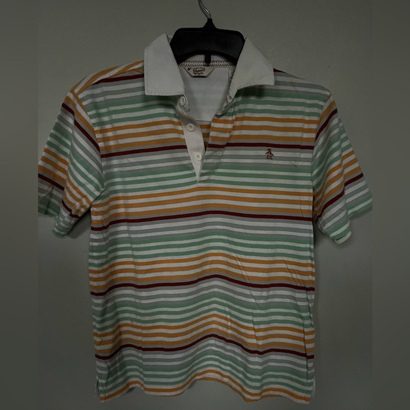🔥PENGUIN BY MUNSINGWEAR POLO SHIRT 100% COTTON MULTICOLOR SIZE M (10-12) - Picture 3 of 15